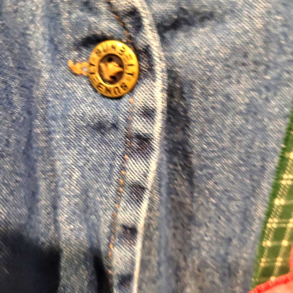 Vintage Sunbelt Denim Floral Applique Vest Large EUC - Picture 3 of 6